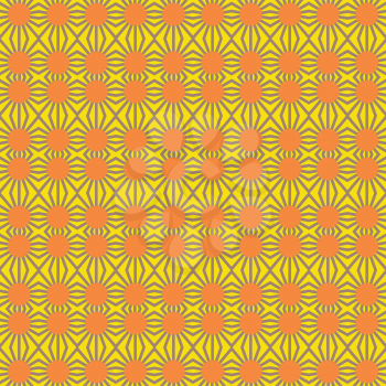 Vector seamless pattern texture background with geometric shapes, colored in yellow, brown and orange colors.