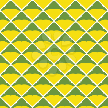 Vector seamless pattern texture background with geometric shapes, colored in yellow, green and white colors.