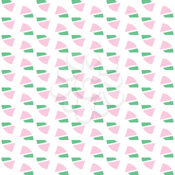 Vector seamless pattern texture background with geometric shapes, colored in pink, green and white colors.