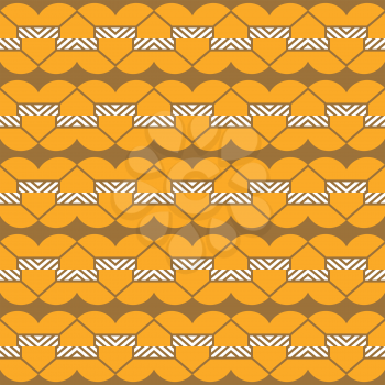 Vector seamless pattern texture background with geometric shapes, colored in orange, brown and white colors.