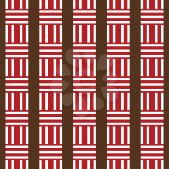 Vector seamless pattern texture background with geometric shapes, colored in brown, red and white colors.