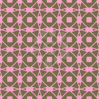 Vector seamless pattern texture background with geometric shapes, colored in pink and brown colors.