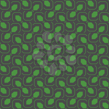 Vector seamless pattern texture background with geometric shapes, colored in green and dark grey colors.