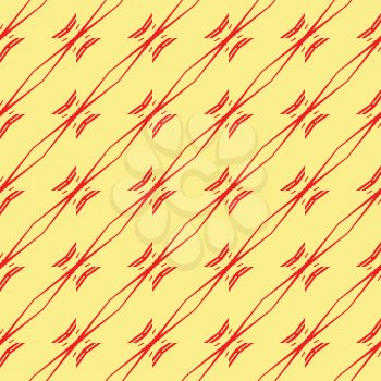 Vector seamless pattern texture background with geometric shapes, colored in yellow and red colors.