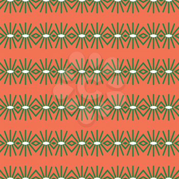 Vector seamless pattern texture background with geometric shapes, colored in orange and green colors.