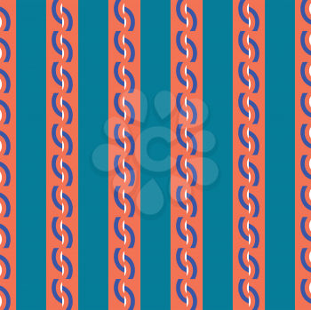 Vector seamless pattern texture background with geometric shapes, colored in blue, orange and white colors.