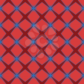 Vector seamless pattern texture background with geometric shapes, colored in red and blue colors.