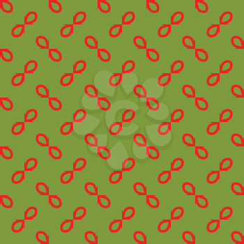 Vector seamless pattern texture background with geometric shapes, colored in green and red colors.