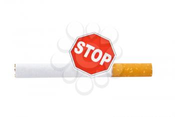 Sign STOP on the cigarette.