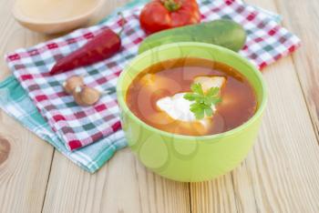 Red beet soup (borscht).