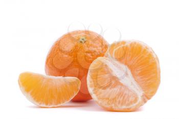 Tangerines on a white background.