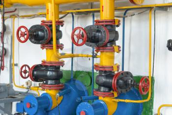 Valves of gas supply to industrial boilers steam boiler.