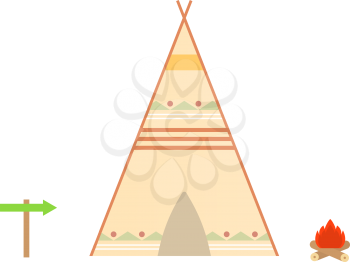 Wigwam on a white background. Vector illustration .