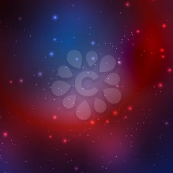 Abstract cosmic sky with stars. Vector illustration .