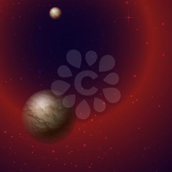 Planet star milky way in outer space. Vector illustration .