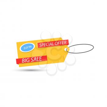The price tag big sale over white background. Vector illustration .