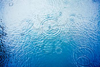 Water Background,  Ripple Surface With Rain Drops