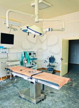 Equipment For The Operating Room. Special Lamps, Monitor And Desk. Vertical Format.