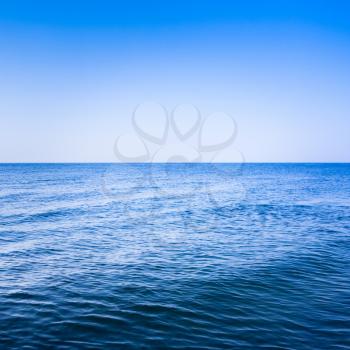 Calm Sea Ocean And Blue Clear Sky  Background