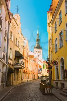TALLINN, ESTONIA - JULY 26: Streets And Old Town Architecture Estonian Capital On July 26, 2014 In Tallinn, Estonia
