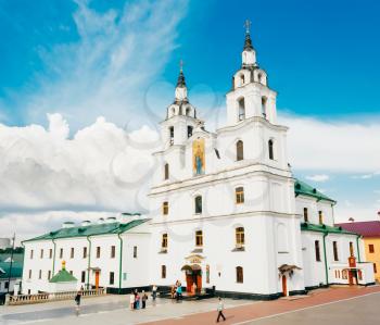 MINSK - JUN 2: The cathedral of Holy Spirit in Minsk - the main Orthodox church of Belarus and symbol of capital June 2, 2014 in Minsk, Belarus.