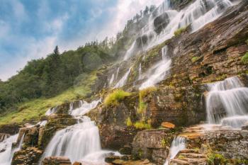 Amazing and Beautiful Waterfall Tvindefossen is largest and highest waterfall of Norway, its height is 152 m.