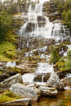 Amazing and Beautiful Waterfall Tvindefossen is largest and highest waterfall of Norway, its height is 152 m.