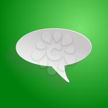 Speech bubble on green background