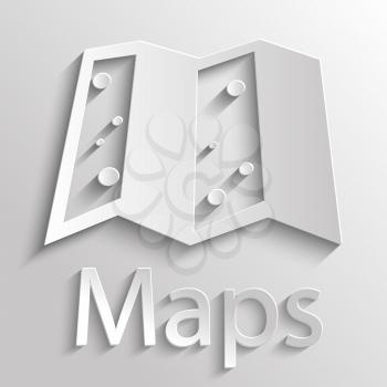 App icon gray map with shadow