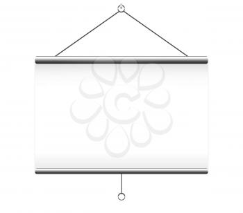 Projector screen on white background