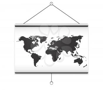 Projector screen map world