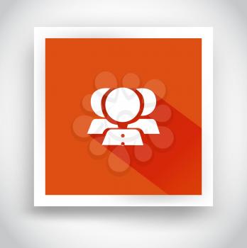 Icon of contacts for web and mobile applications. Flat design with long shadow