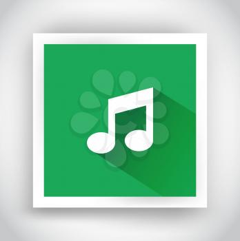 Icon of music for web and mobile applications. Flat design with long shadow