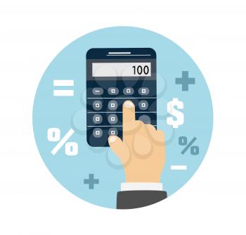 Calculator icon. Business concept with mathematics