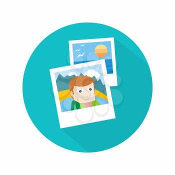 Icon of pictures in flat design on white background