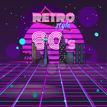 Retro style 80s disco design neon. 80s party, 80s fashion, 80s background, 80s graphic, 80s style, light disco party 1980, club vintage, dance night, flare and shine illustration