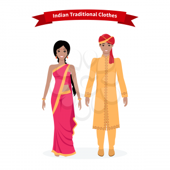 Indian traditional clothes people. Indian sari, indian dress, saree and indian fabric, asian woman smiling and clothing, people ethnicity, culture ethnic illustration