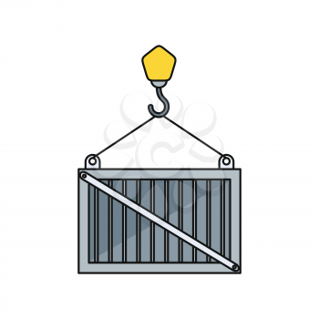 Load container icon design style. Loading icon, loader and loading dock, freight shipping, cargo heavy, delivering and loading, warehouse and logistic, export moving illustration