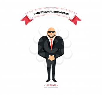 Bodyguards team people group flat style. Security and security guards, security man, secret service, protection and professional teamwork illustration. Professional bodyguard. Life guard