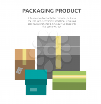 Packing product icon design style. Packing boxes, box delivery, package service, transportation parcel, deliver container, receive pack, send and logistic illustration. Isolated packing product icon