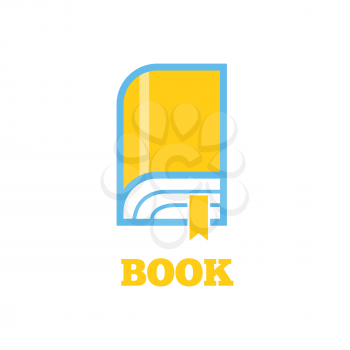 New book logo icon flat style design. Book logo. New book cover, modern book, novel and book store, library and book spine, paper and information, literature education vector illustration