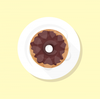 Donut logo. Sweet donuts design flat food. Doughnut coffee isolated, coffee and cookies, cake bakery, dessert menu, snack pastry, tasty. Donuts shop