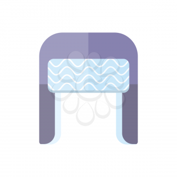 Winter fur blue wool hat icon. Knitted winter woolen cap isolated on white background. Flat icon winter snowboard hat cap ear-flaps. Vector illustration