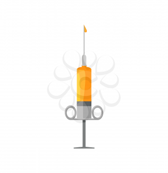 Syringe icon design flat isolated. Needle icon, medical icon isolated, medicine vaccine, injection syringe, medical syringe vaccination, immunization vector illustration