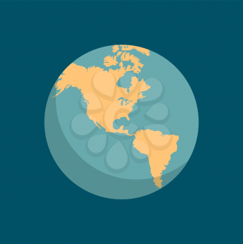 Earth world globe school icon. Education symbol. Geography Earth map. Vector illustration