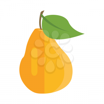 Pear vector in flat style design. Fruit illustration for conceptual banners, icons, mobile app pictogram, infographic, and logotype element. Isolated on white background.     