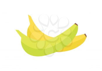 Bananas vector in flat style design. Fruit illustration for conceptual banners, icons, mobile app pictogram, infographic, and logotype element. Isolated on white background.     
