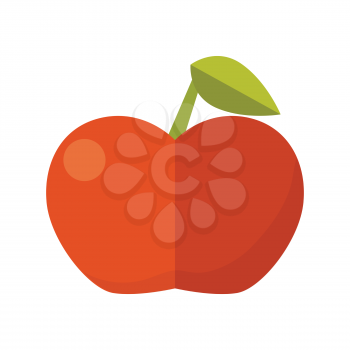 Apple vector in flat style design. Fruit illustration for conceptual banners, icons, mobile app pictogram, infographic, and logotype element. Isolated on white background.     