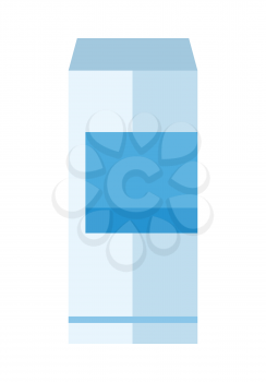 Aluminum can with blue label. Bottle of drink. Energy drink can. Aluminum can icon. Retail store element. Simple drawing. Isolated vector illustration on white background.