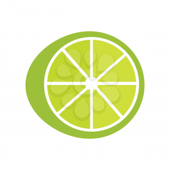 Lime lemon vector in flat style design. Fruit illustration for conceptual banners, icons, mobile app pictogram, infographic, and logotype element. Isolated on white background.     